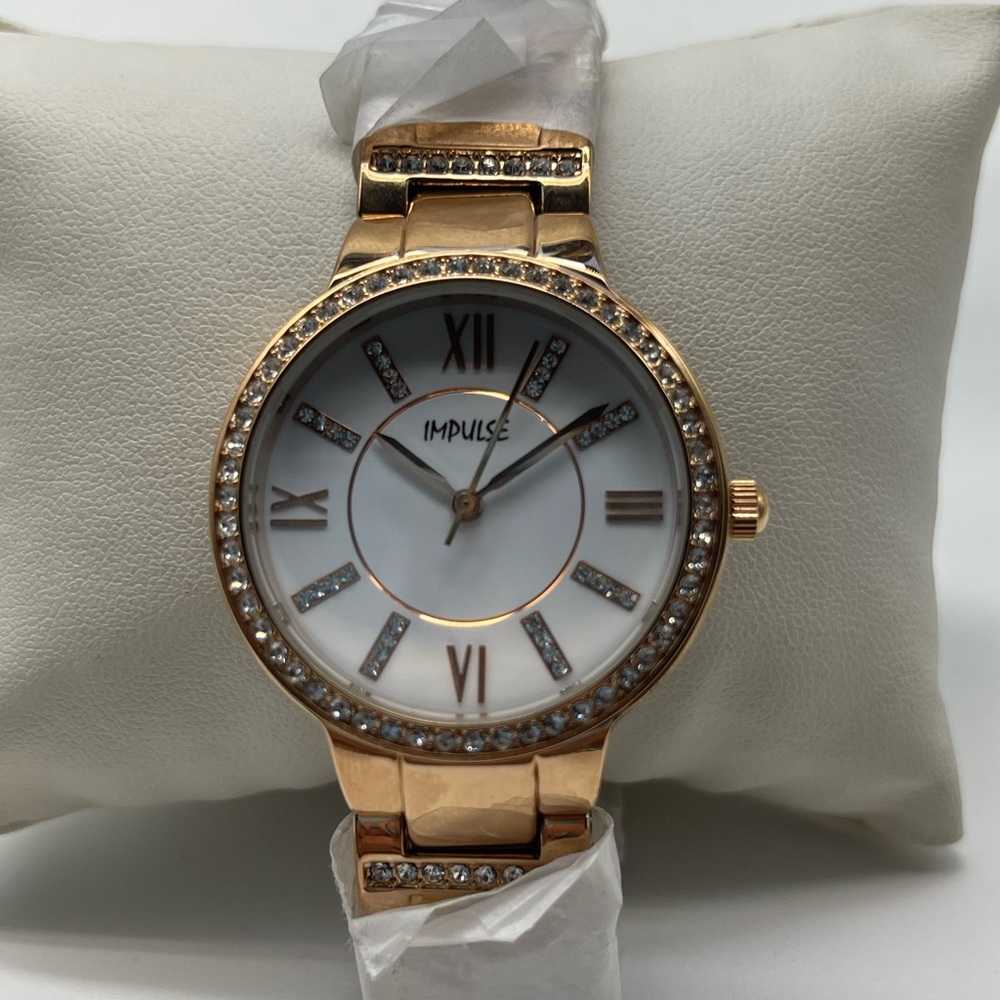NEW Impulse Rose Gold Rhinestone Watch
